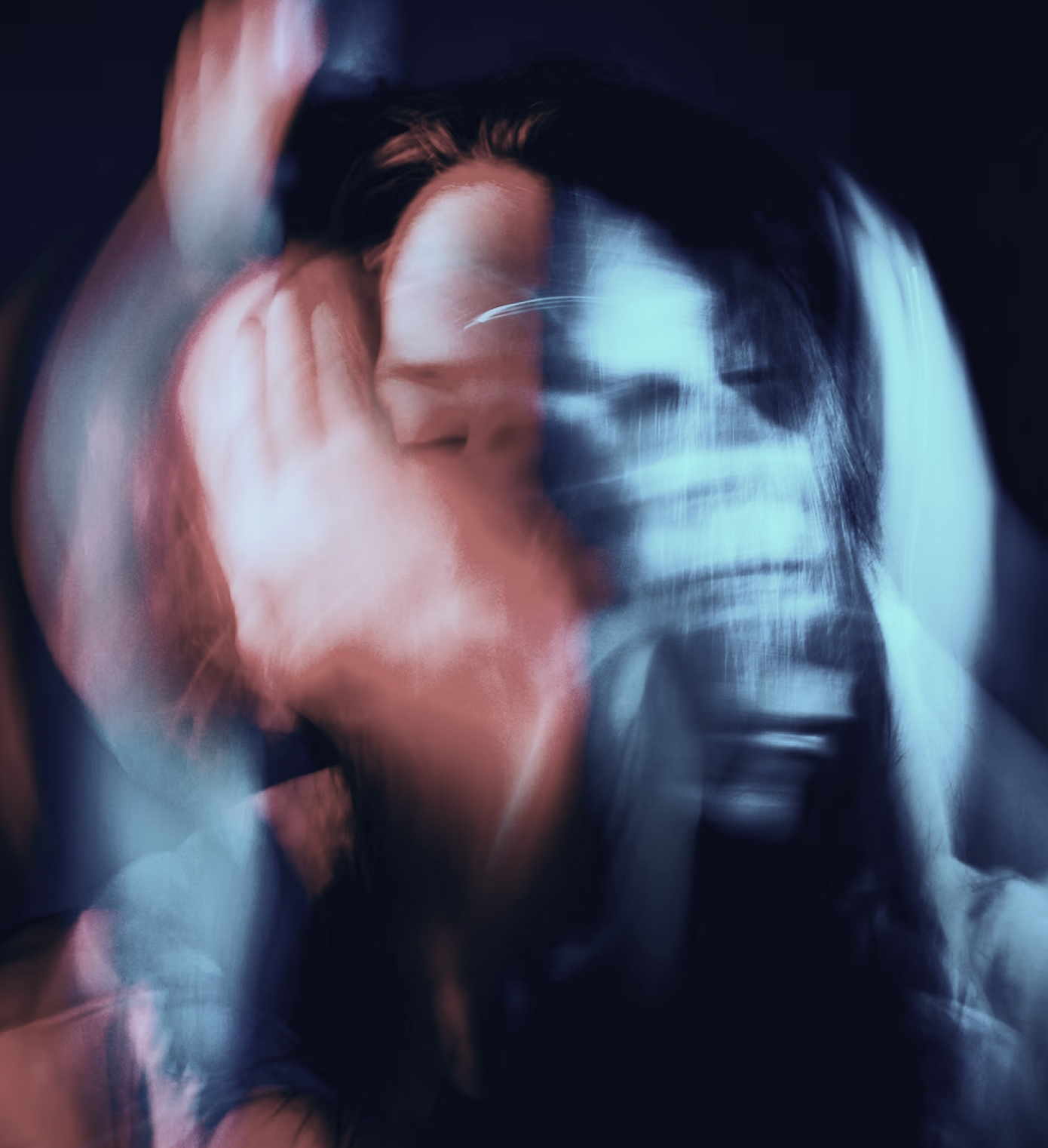 Red-blue Blurry Figure